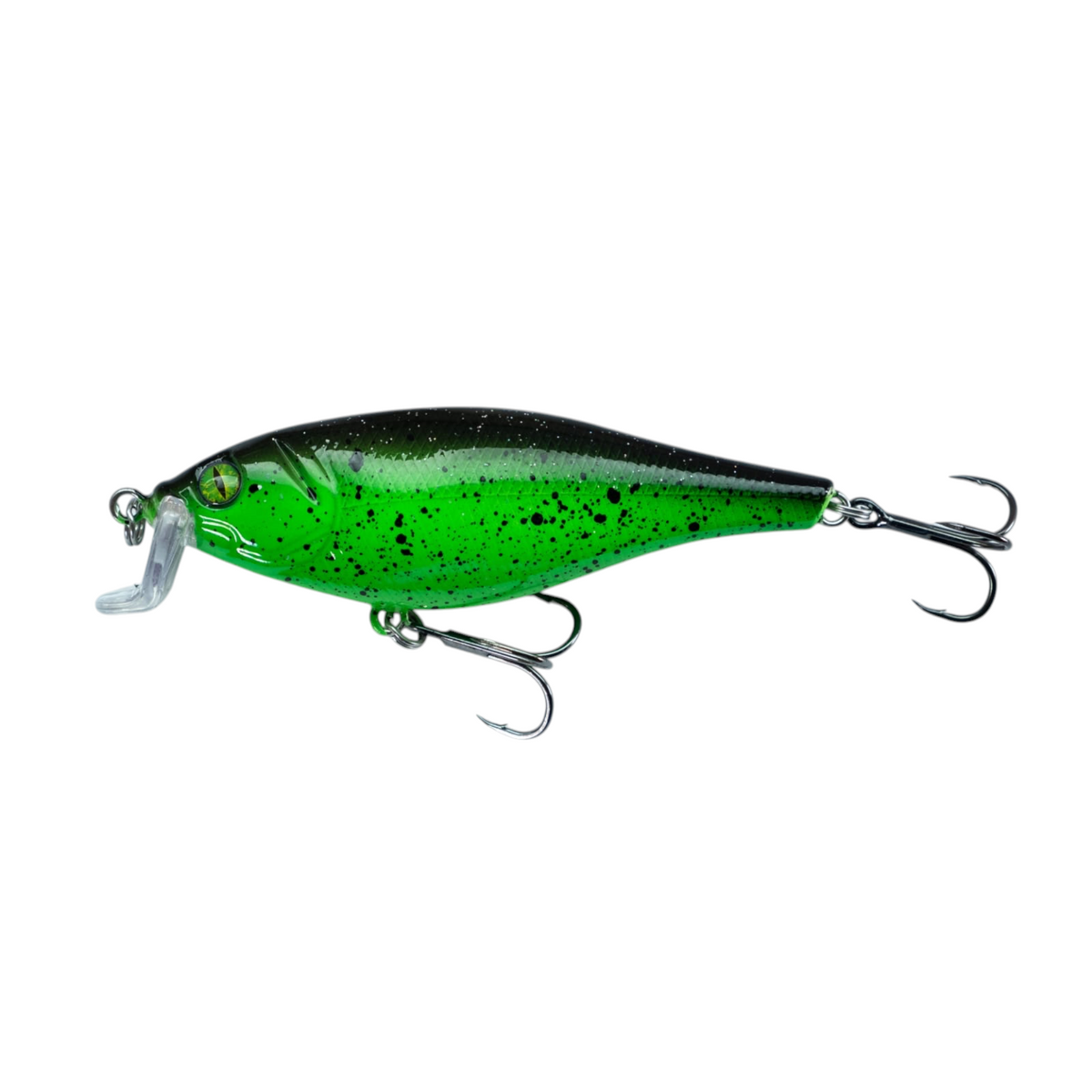 Fish-ing.net KG DONAURÄUBER Wobbler in Grün mit schwarzem Rücken, 105mm schwimmender Kunstköder für flache Gewässer