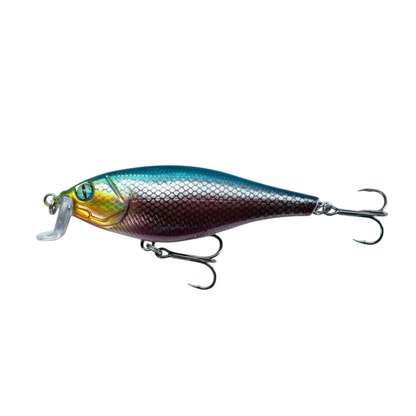 Fish-ing.net KG DONAURÄUBER Wobbler in blau-lila mit Schuppenmuster und Tauchschaufel für flaches Gewässer