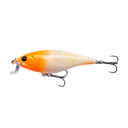 Fish-ing.net KG DONAURÄUBER Wobbler in Orange und Weiß mit gesprenkeltem Muster und zwei scharfen Drillingen