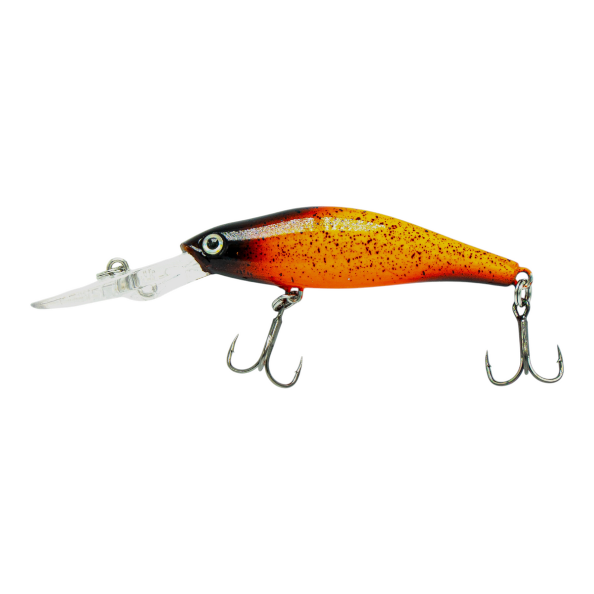 Fish-ing.net KG TIEFENLÄUFER Wobbler in Orange und Schwarz mit langer Tauchschaufel für das Angeln in der Tiefe