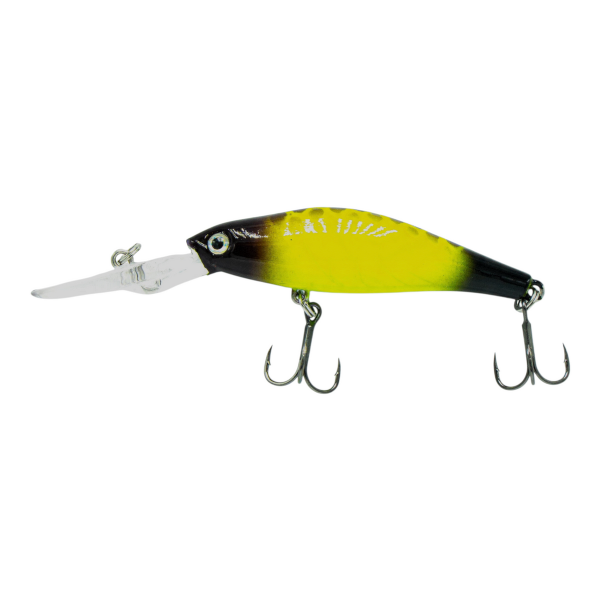 Fish-ing.net KG TIEFENLÄUFER Wobbler in Gelb-Schwarz mit langer Tauchschaufel für das Angeln in 2-3m Tiefe