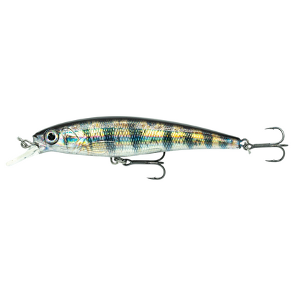 Fish-ing.net KG DONAURÄUBER-Z schwimmender Wobbler mit Barsch-Dekor, Long-Cast-System und Edelstahlachse
