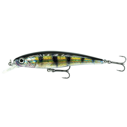 Fish-ing.net KG DONAURÄUBER-Z schwimmender Wobbler mit Barsch-Dekor und Long-Cast-System für Raubfische