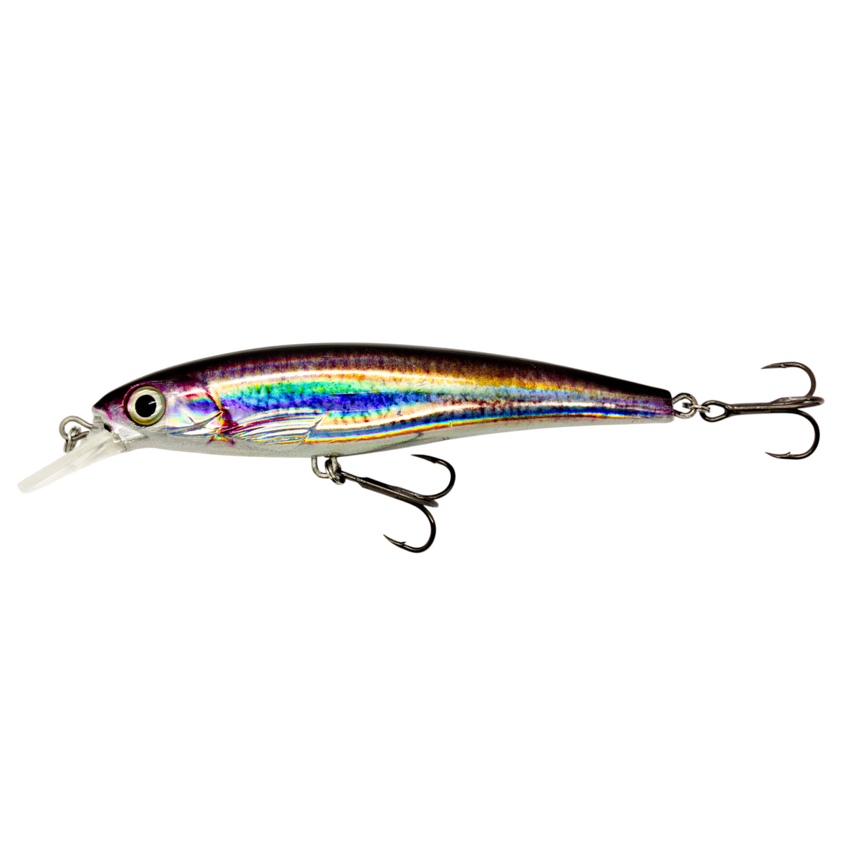 Fish-ing.net KG DONAURÄUBER-Z schwimmender Wobbler mit holografischem Finish und zwei Drillingen für Raubfische