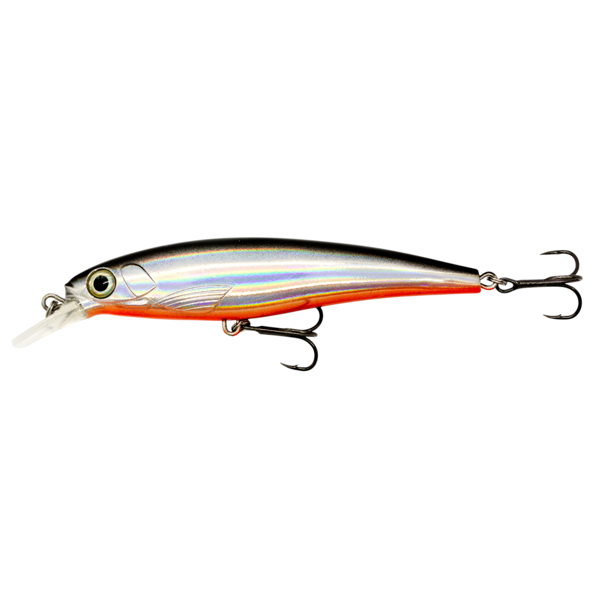 Fish-ing.net KG DONAURÄUBER-Z schwimmender Wobbler in Silber und Orange mit Long-Cast-System für Raubfische
