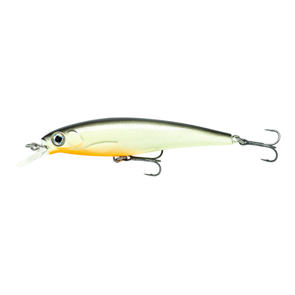 Fish-ing.net KG DONAURÄUBER-Z schwimmender Wobbler mit Long-Cast-System in Silber und Orange für Raubfische