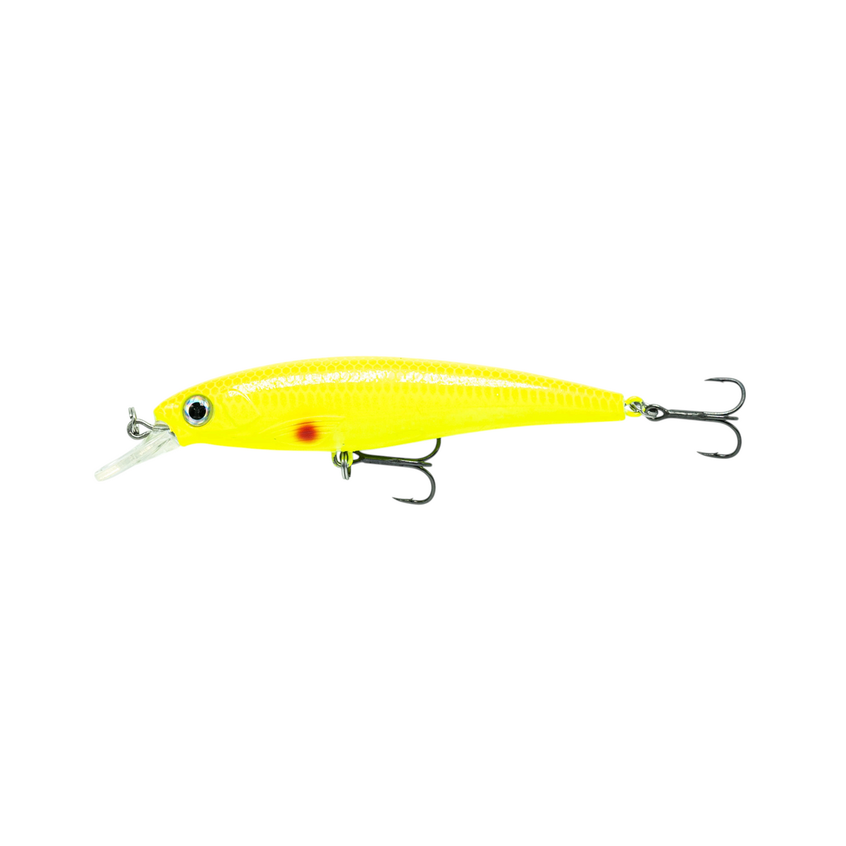 Fish-ing.net KG DONAURÄUBER-Z schwimmender Wobbler in leuchtendem Gelb mit Long-Cast-System für Raubfische