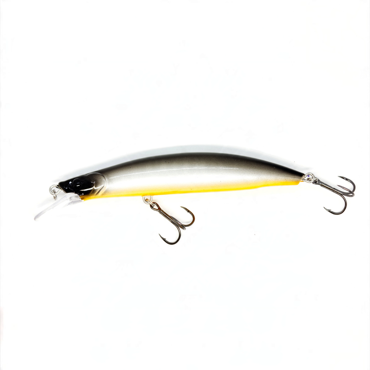 Fish-ing.net KG Nachträuber Wobbler in Silber und Gelb mit Long-Cast-System für Zanderangeln