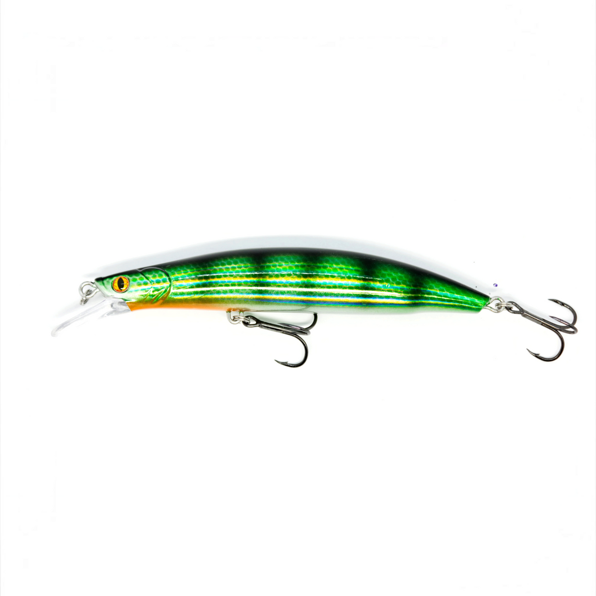 Fish-ing.net KG Nachträuber Wobbler in Grün mit Long-Cast-System und Edelstahlachse für Zander
