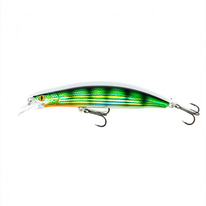Fish-ing.net KG Nachträuber Wobbler in Grün mit Long-Cast-System und Edelstahlachse für Zander