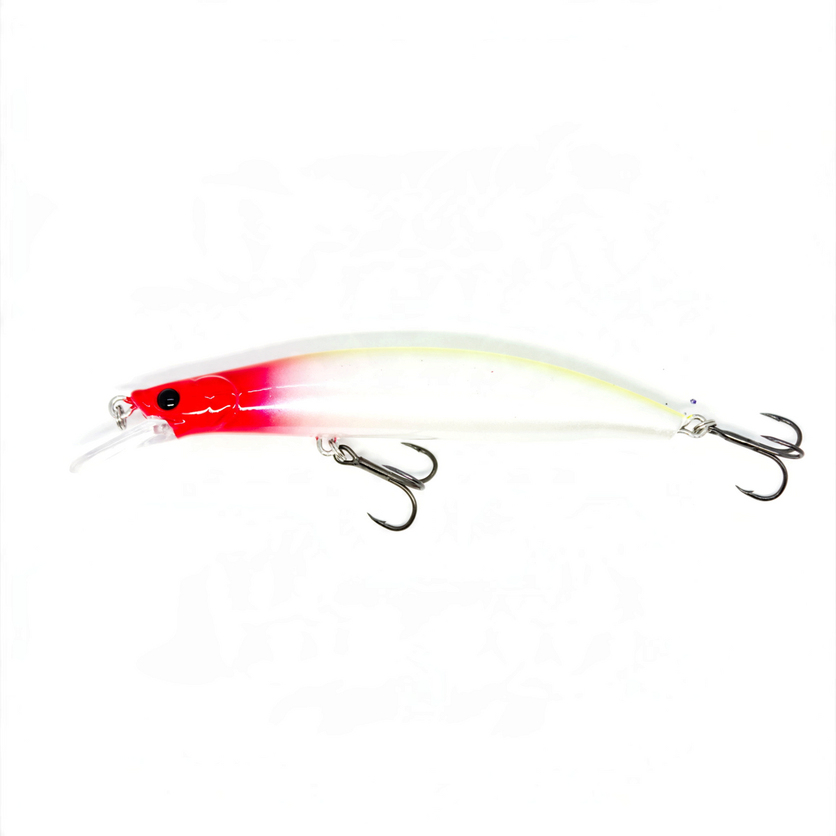 Fish-ing.net KG Nachträuber Wobbler mit rot-weißem Design, Long-Cast-System und zwei scharfen Drillingen