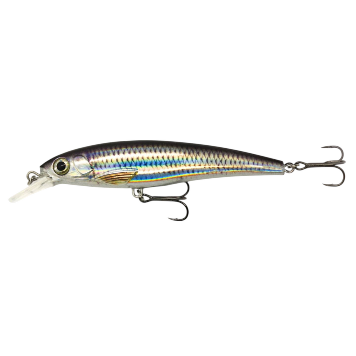 Fish-ing.net KG DONAURÄUBER-Z schwimmender Wobbler mit holografischem Finish und zwei Drillingen für Raubfische