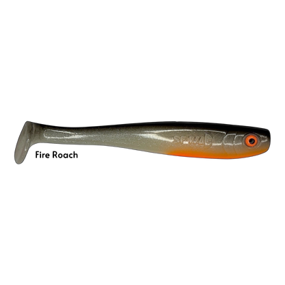Fish-ing.net KG Shrady 14cm soft lure in Fire Roach color with modular screw system for predator fishing