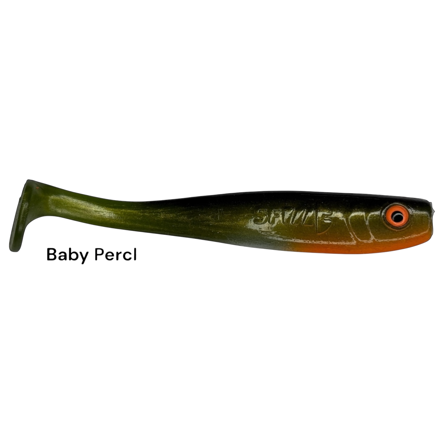 Fish-ing.net KG Shrady 10cm soft lure in Baby Perch color with paddle tail and integrated screw system