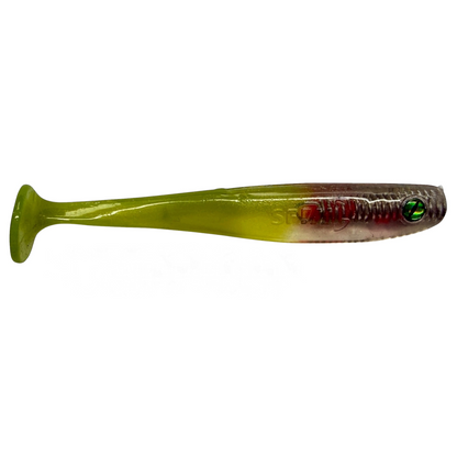 Shrady 10cm in Chartreuse Blood – Gummifisch mit Schraubsystem von fish-ing
