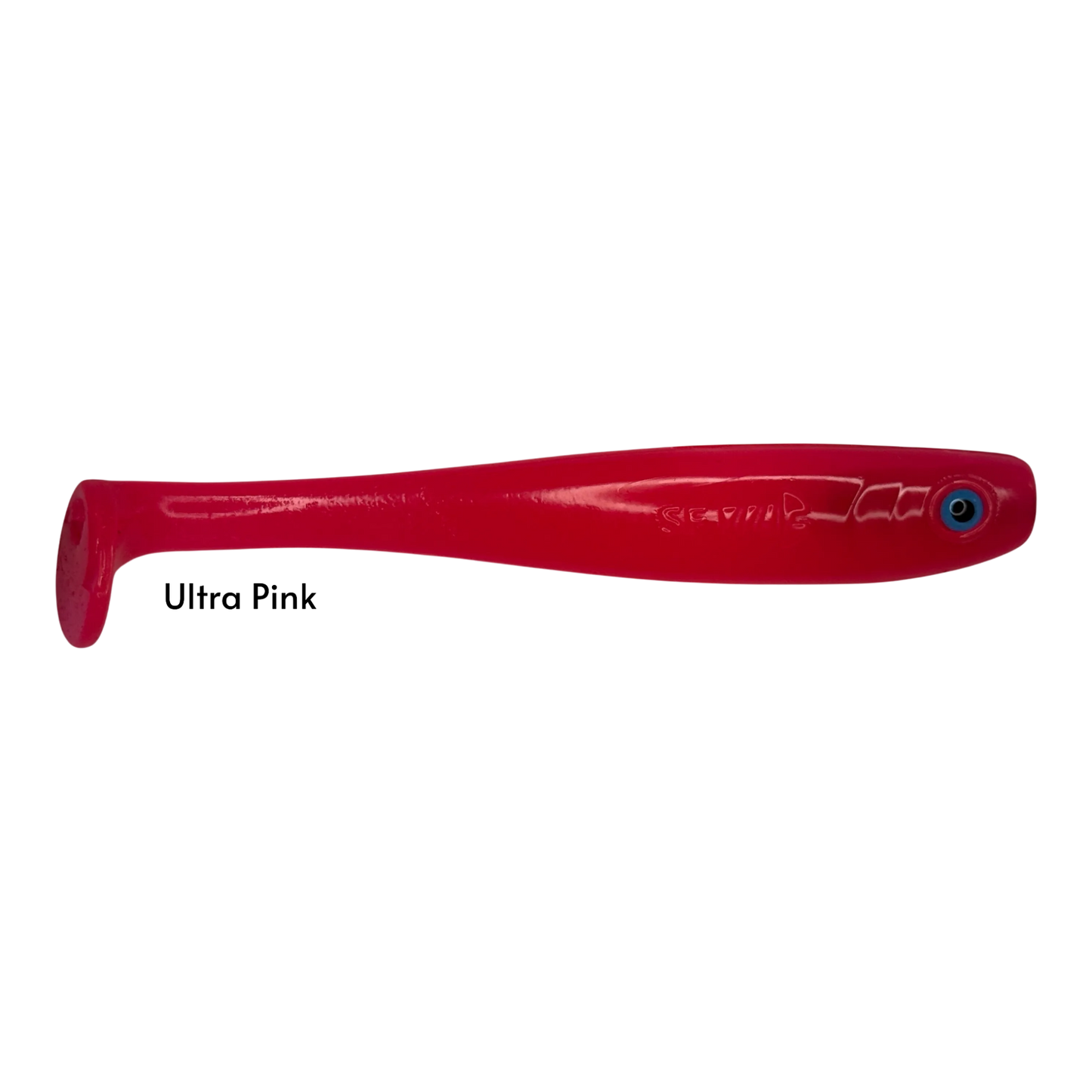 Fish-ing.net KG Shrady 14cm modular soft bait in Ultra Pink with a realistic blue eye for predator fishing