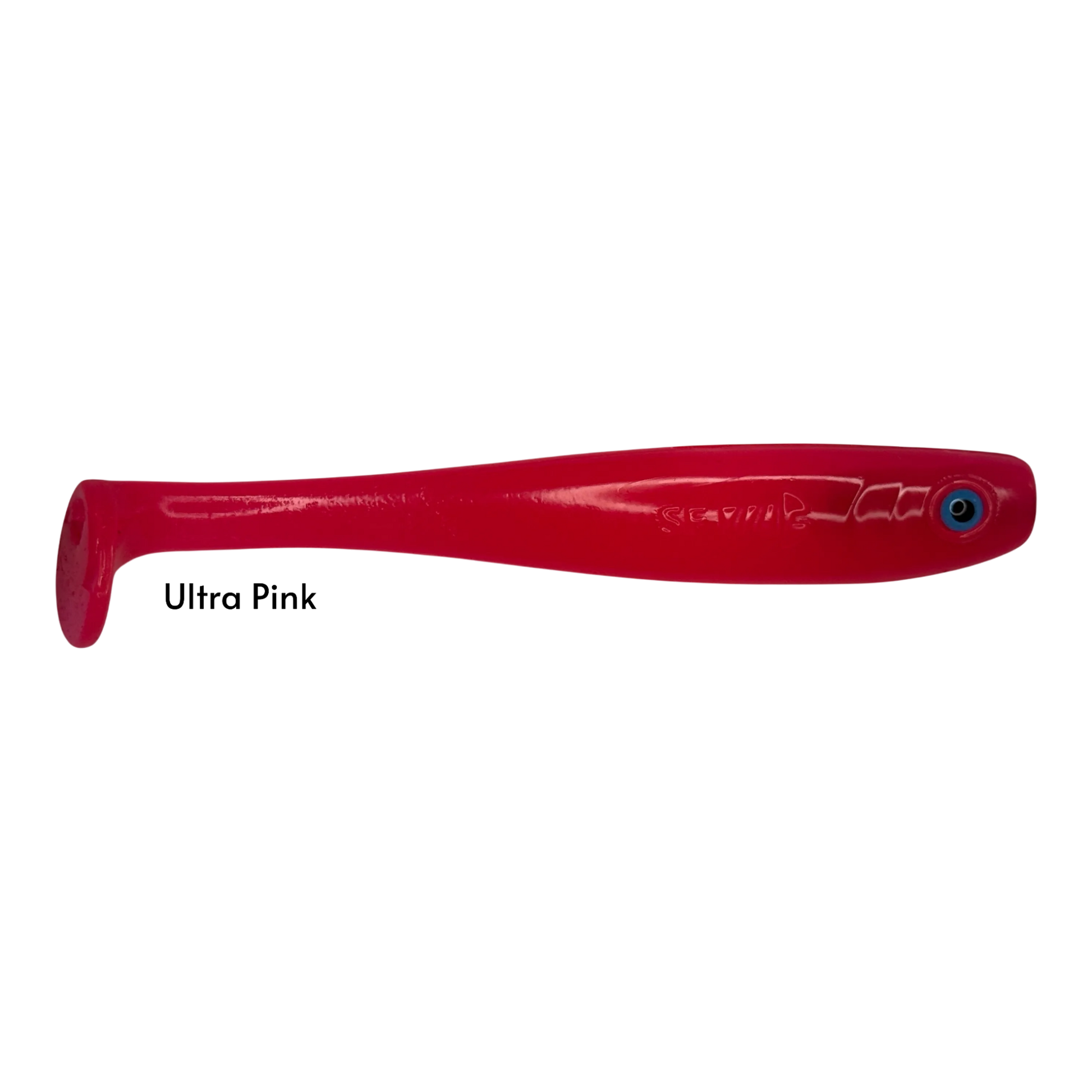 Fish-ing.net KG Shrady 14cm modular soft bait in Ultra Pink with a realistic blue eye for predator fishing