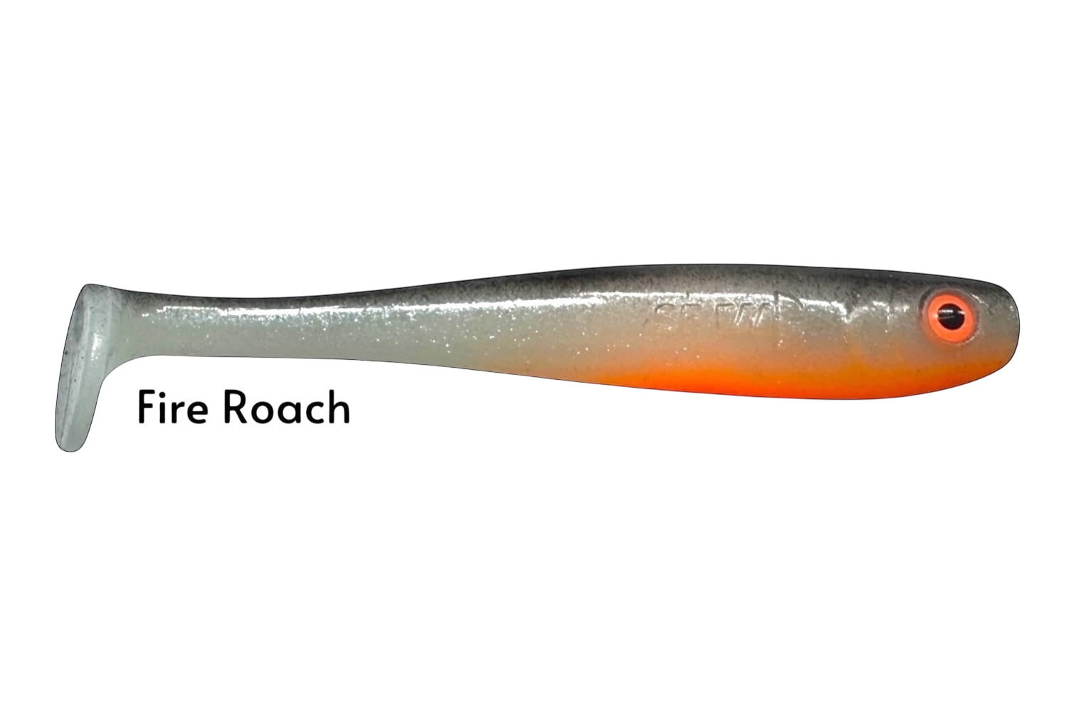 Fish-ing.net KG Shrady 12cm soft plastic fishing lure in Fire Roach color, with integrated screw system.